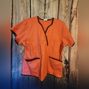 Womens Size Medium Salmon Scrub Top